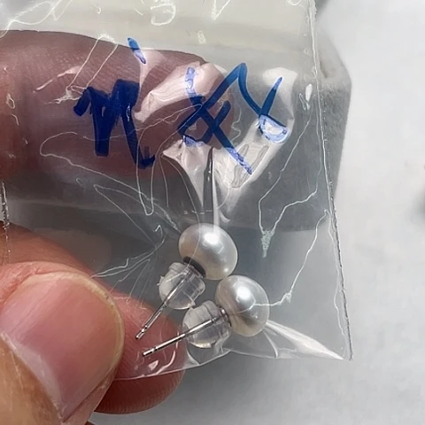 淡水珍珠耳饰银S925镶嵌n*好