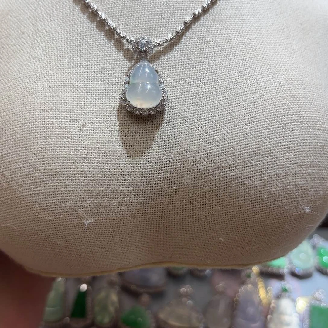 翡翠银S925镶嵌吊坠(不含链)