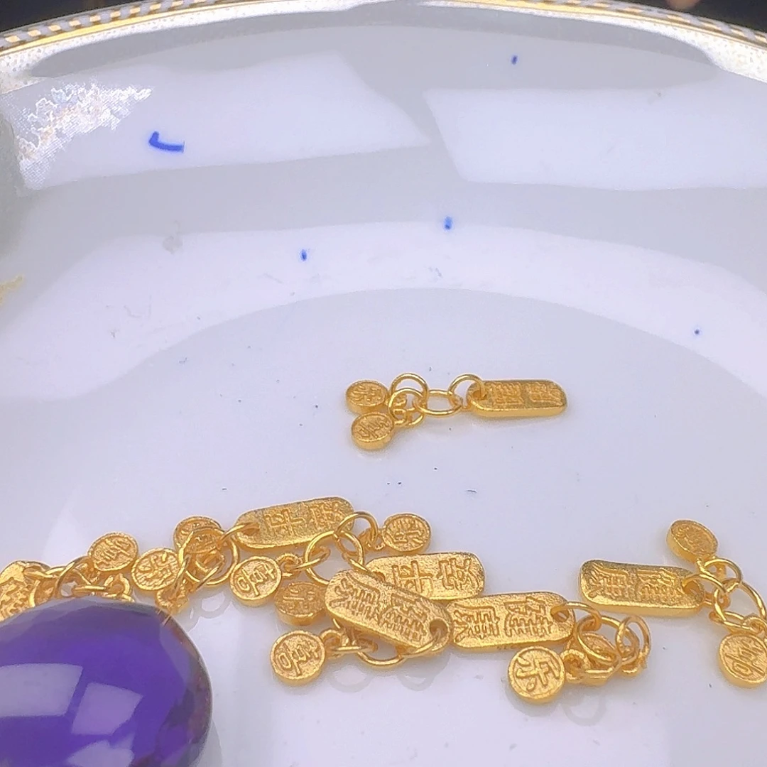银S925镶嵌紫晶颈饰紫水晶925镶嵌80