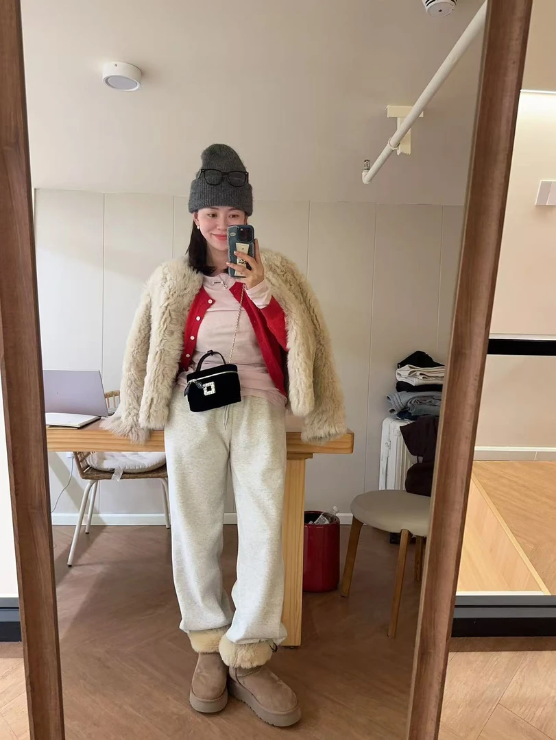 bloom   松弛边缘   时尚休闲百搭宽松冬季女士外穿简约韩版卫裤