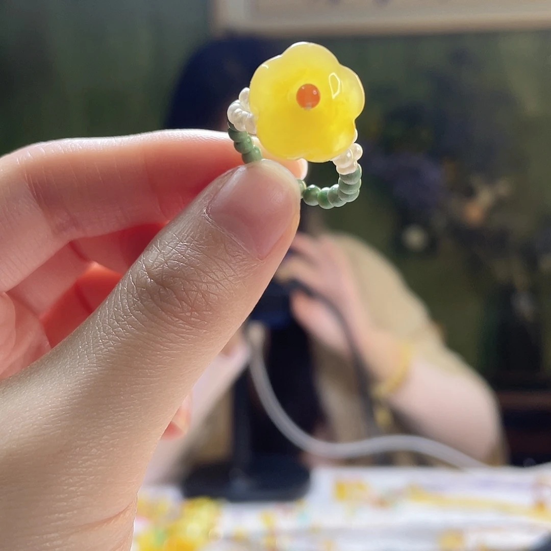 蜜蜡未镶嵌裸石戒指
