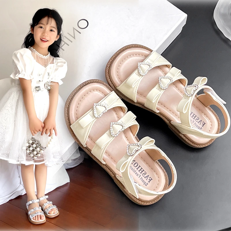 ABC女童凉鞋2025夏季新款露趾时尚罗马鞋软底防滑鞋沙滩鞋公主鞋