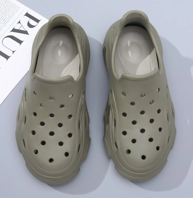 洞洞鞋男厚底增高防滑两穿情侣凉拖鞋沙滩踩屎感包跟高级百搭拖鞋