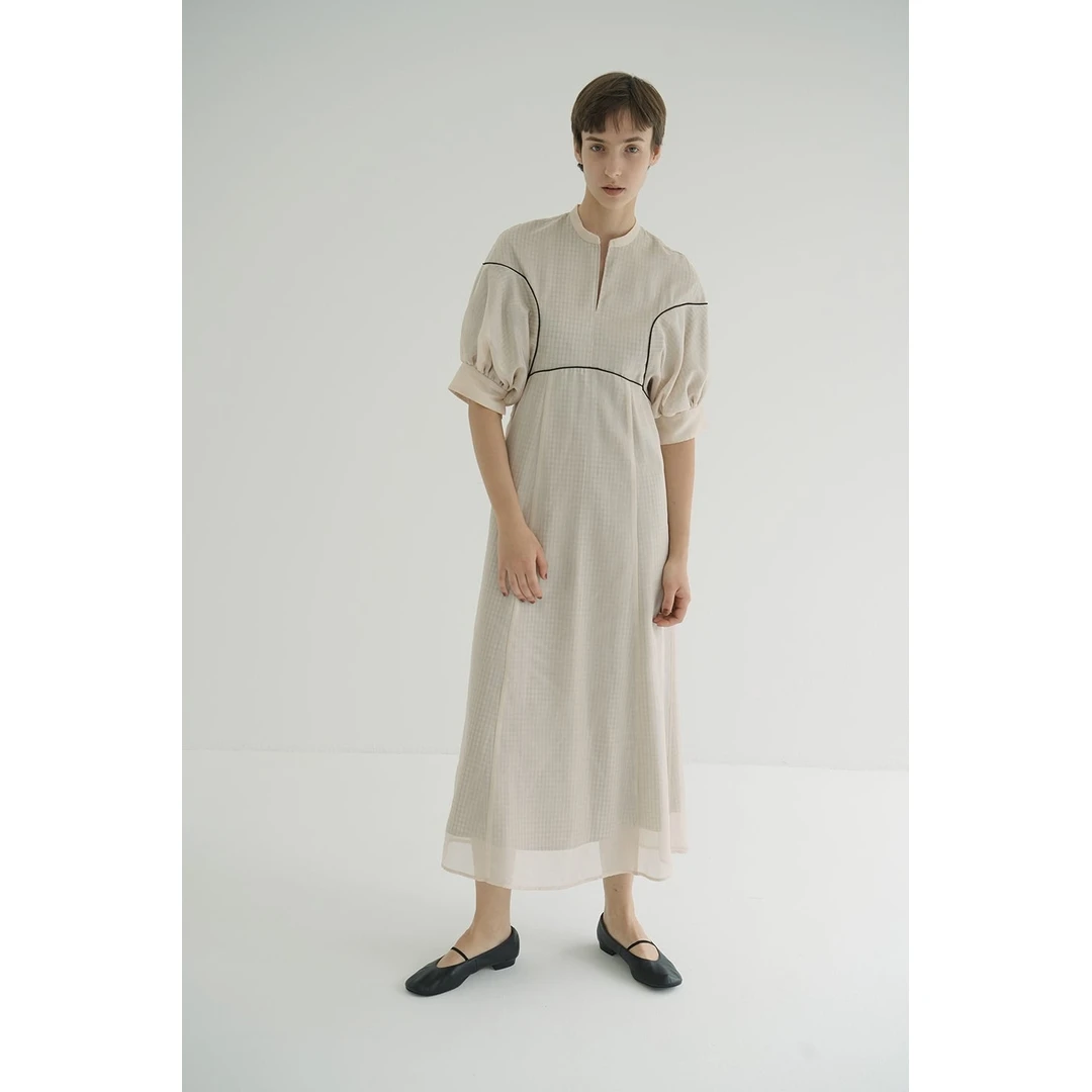 【MonTendre】夏季新款 松本 撞色线条设计感极简轻薄轻奢风连衣裙