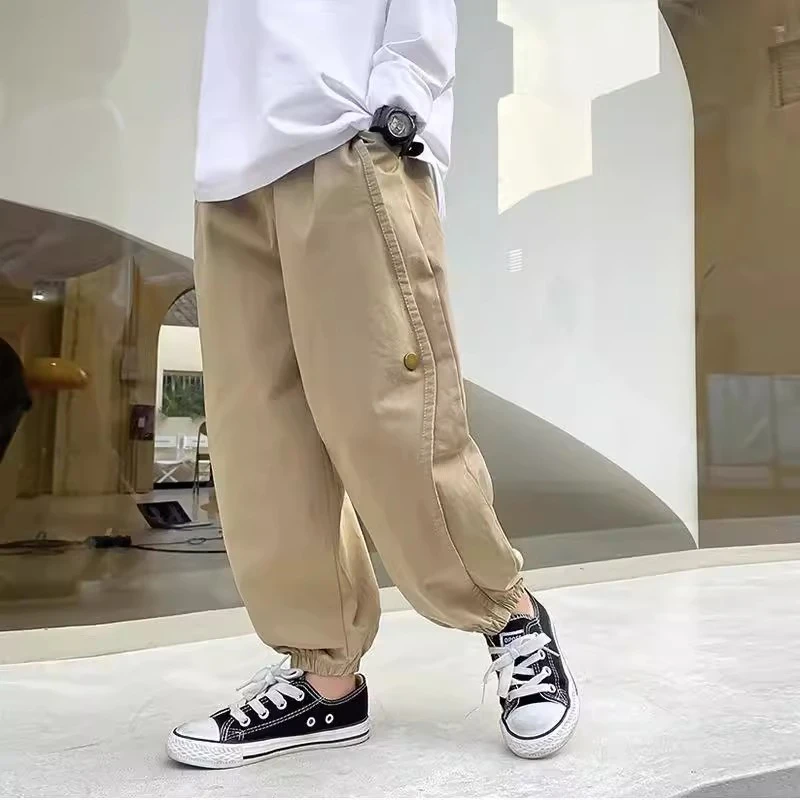 男童工装裤儿童休闲裤纯棉春秋宽松中大童新款春秋长裤春款韩版潮