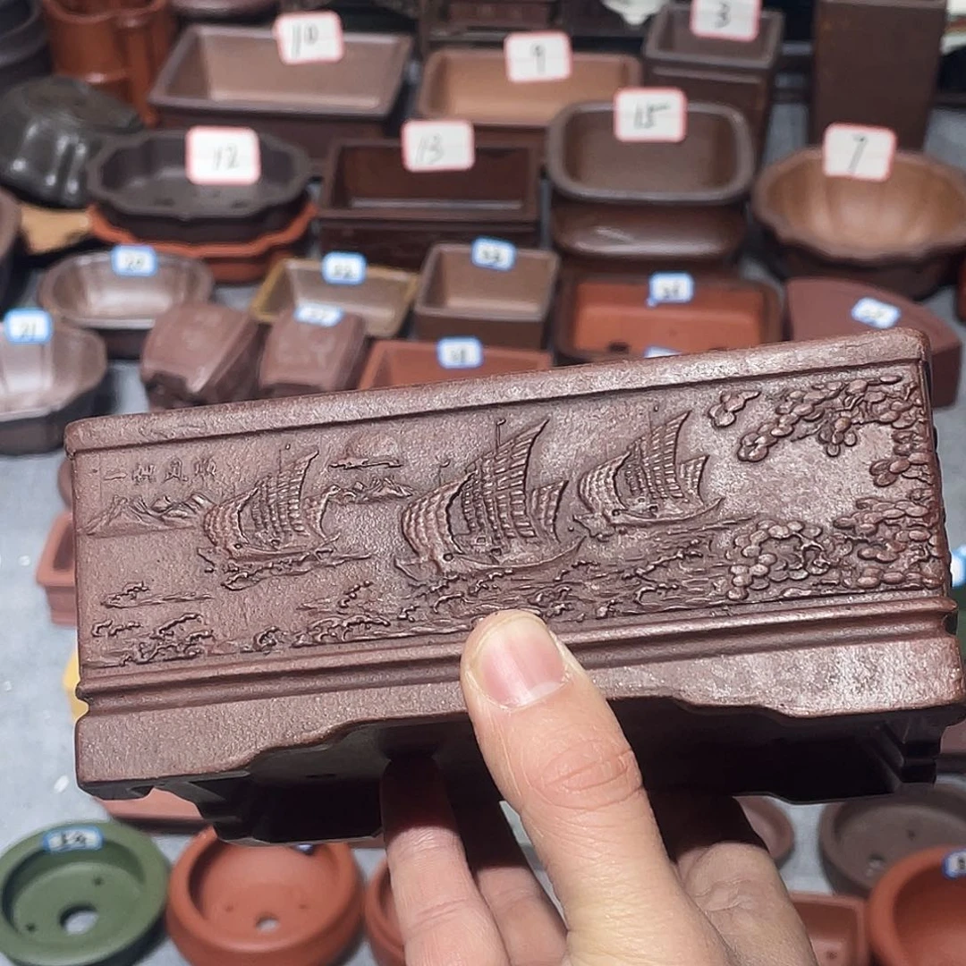 紫砂紫砂小盆14*10*5