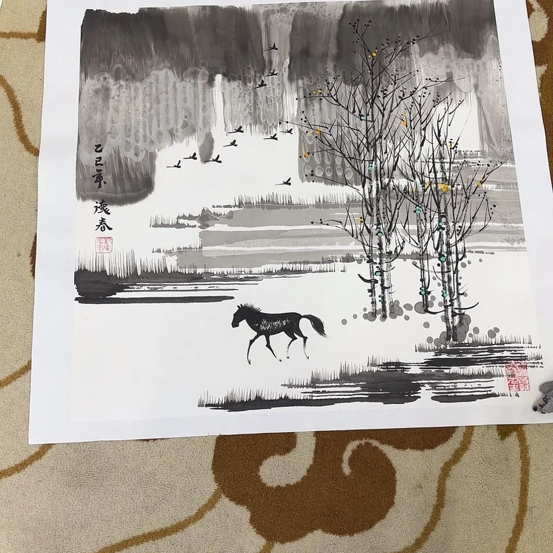 国画刘德春四尺斗方艺