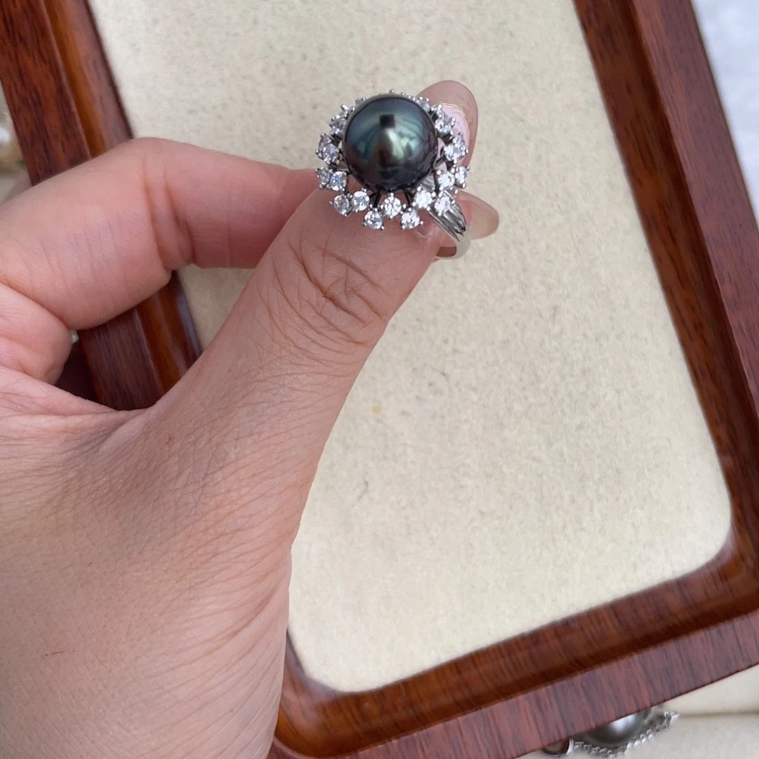 海水珍珠戒指银S925镶嵌