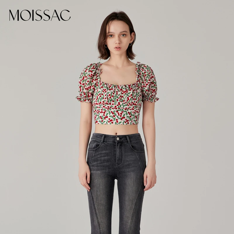 MOISSAC摩萨克商场同款樱桃印花衬衫MWEQ80302
