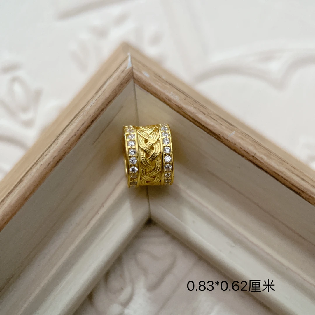 菲菲编绳 金色桶珠 DIY串珠配件