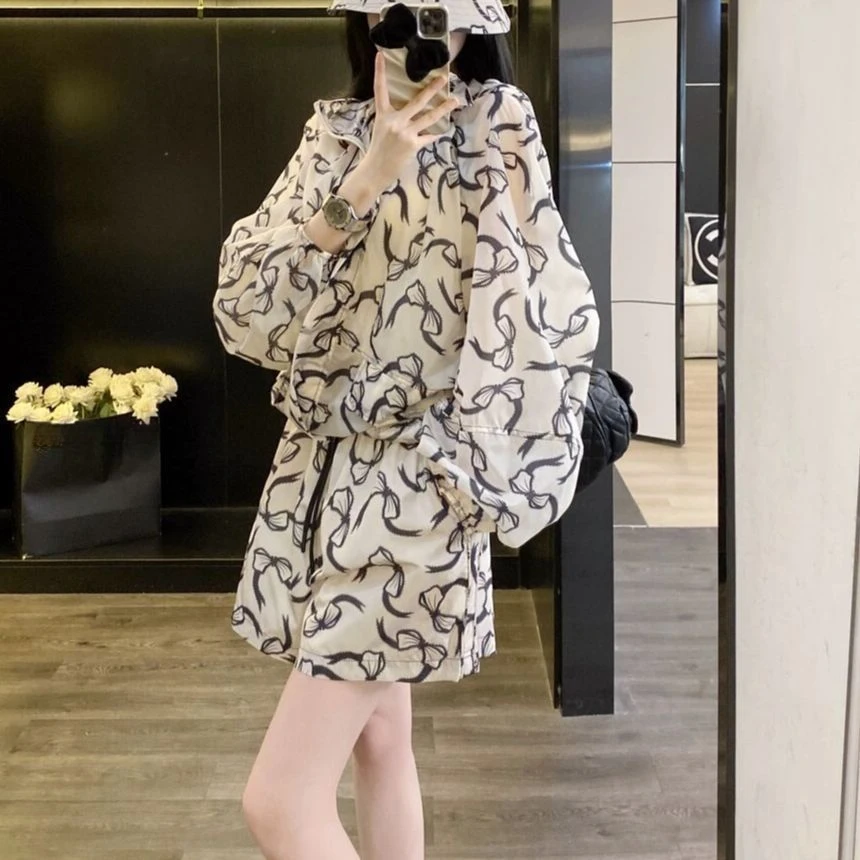 运动套装女夏季薄款印花宽松显瘦时尚洋气衣短裤休闲两件套