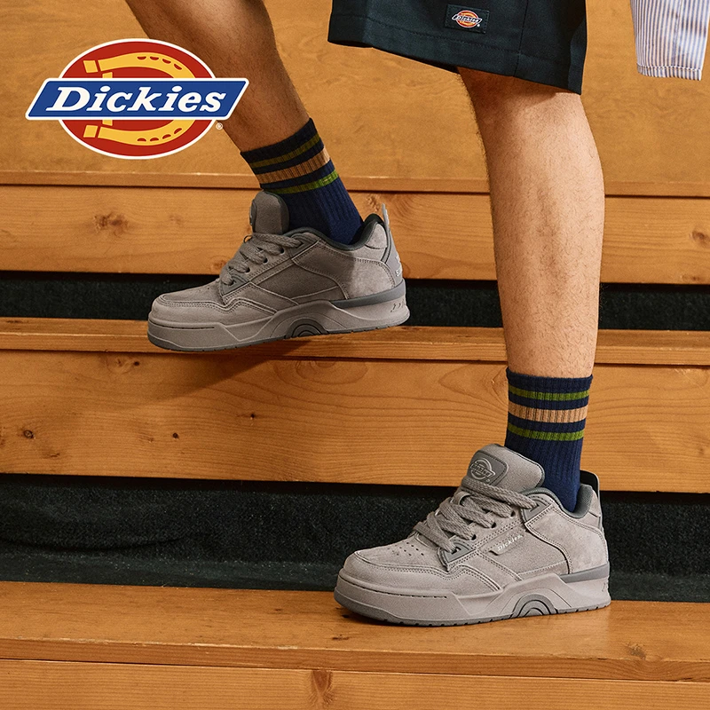 Dickies水泥灰潮流板鞋2025冬季户外百搭透气时尚低帮鞋休闲男鞋