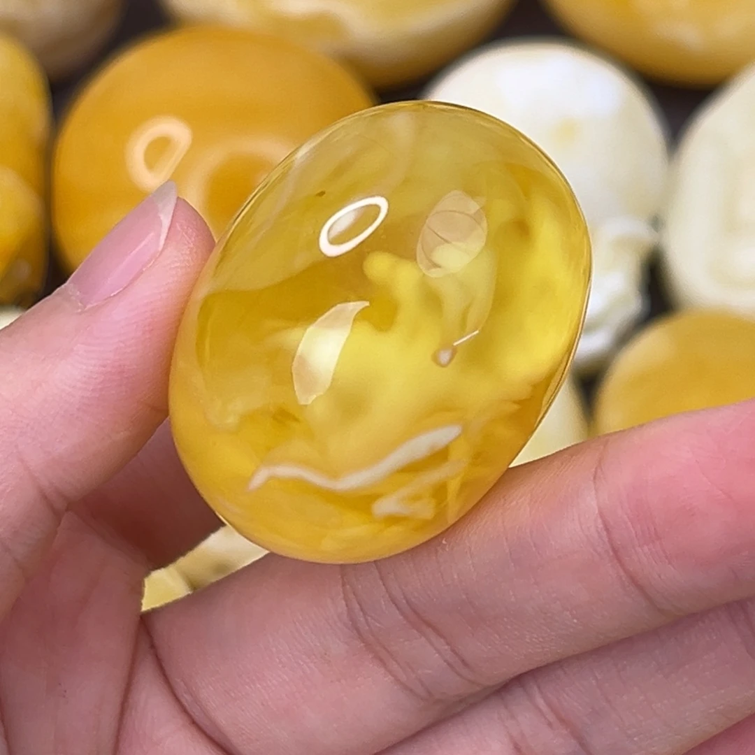 未镶嵌琥珀裸石金妖白枣珠