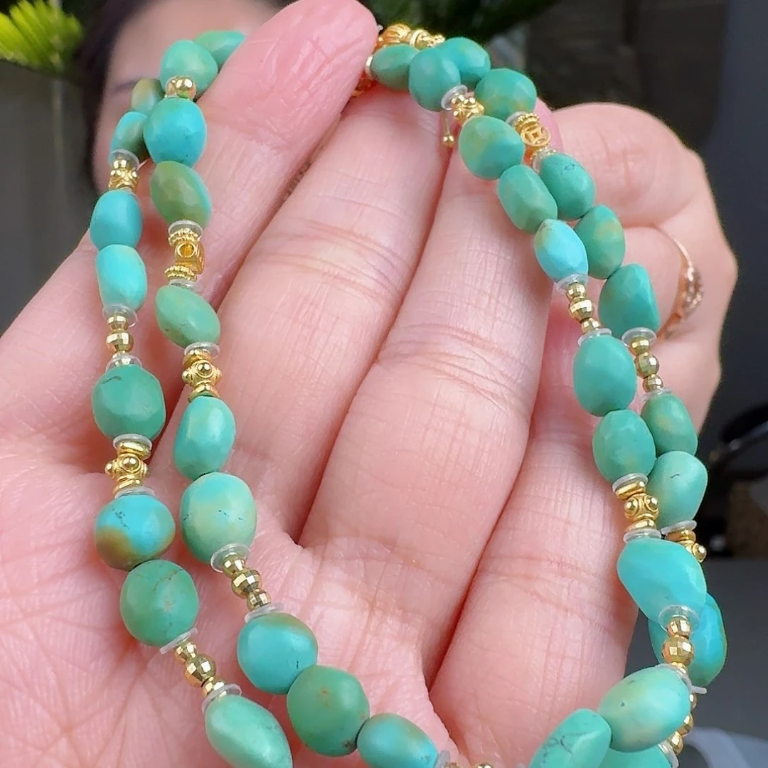 绿松石珠宝奇石18K金镶嵌