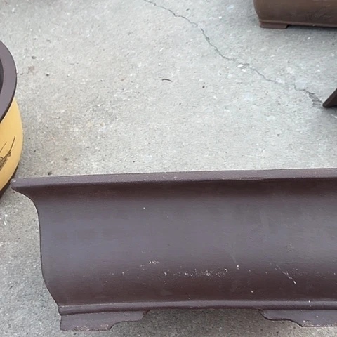 紫砂宜兴紫砂40素面马槽