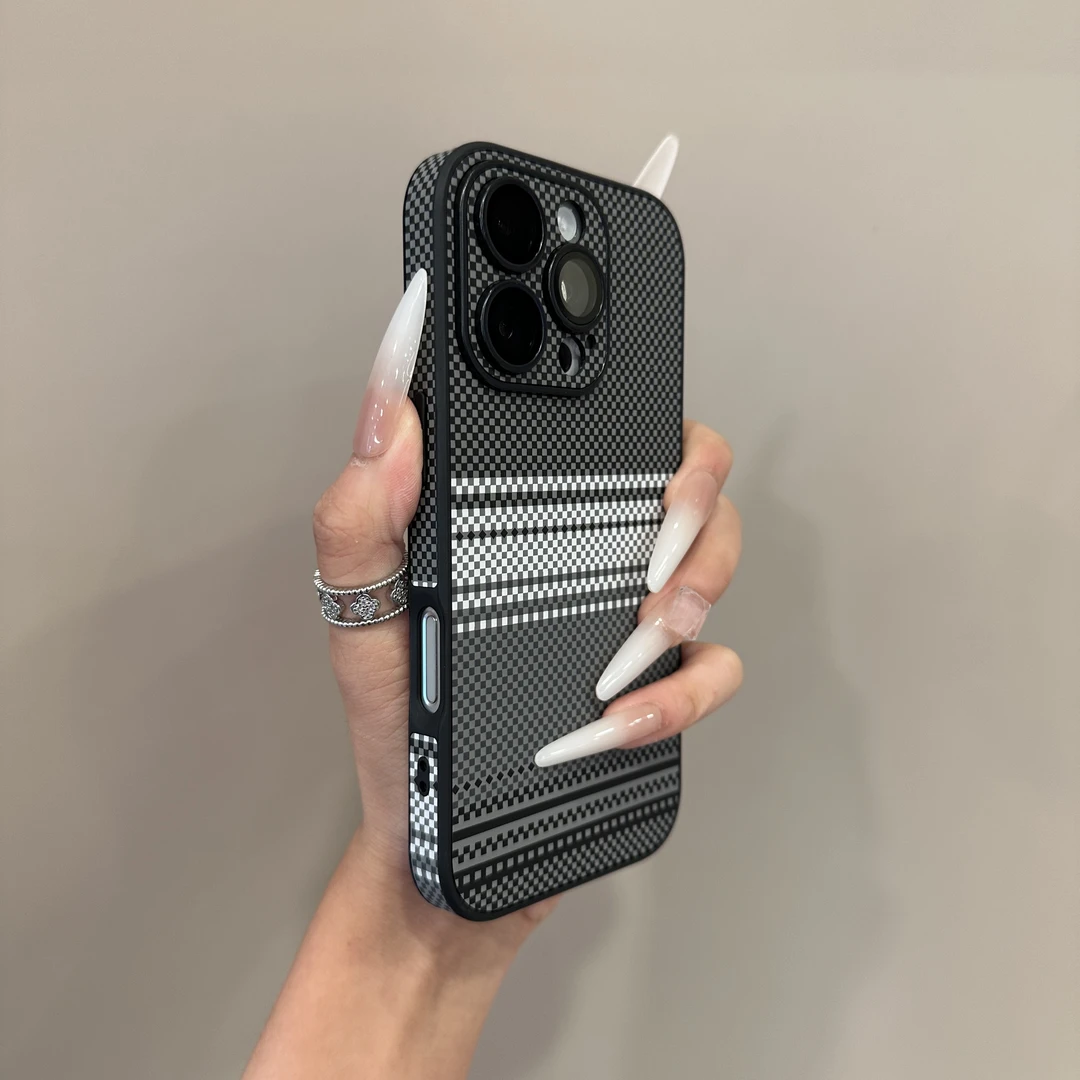 全包边凯夫拉纹适用iPhone16promax手机套17pro情侣15新款14软132