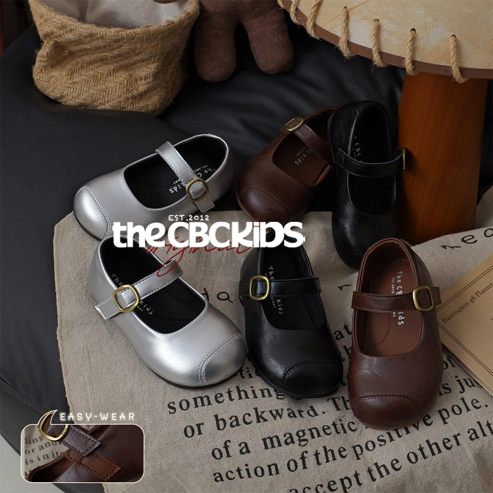 【Memv】ElegantBuckle优雅女童春秋皮面单款魔术贴儿童鞋