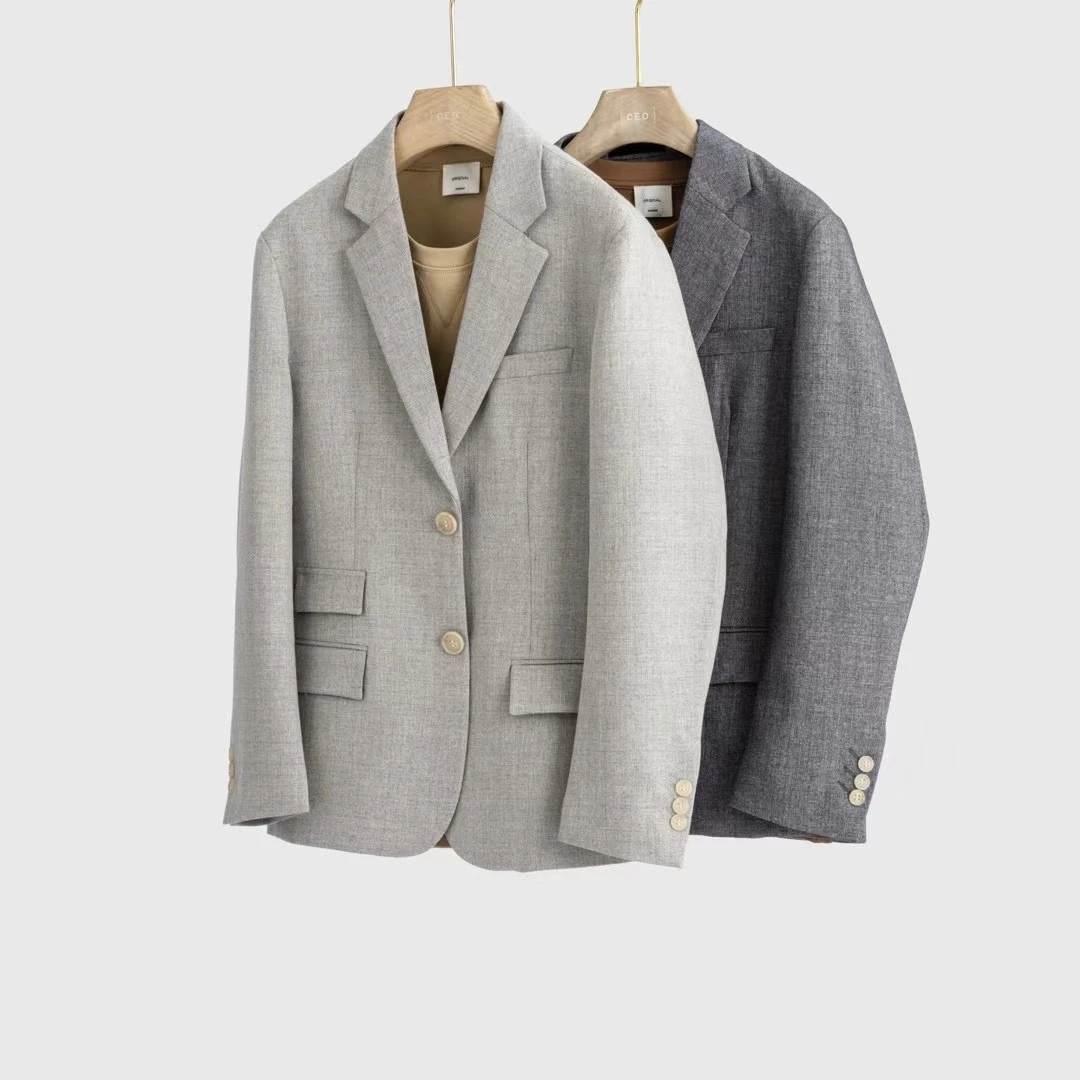 《休闲系列&断码清仓》百搭西服男装西装春秋季休闲西服上装浅灰色