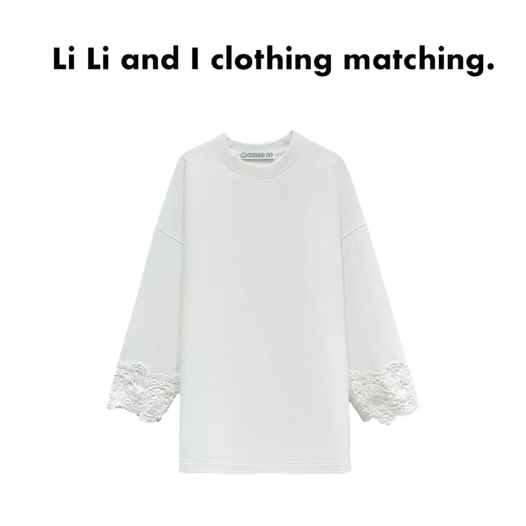 Li Li and I 「白月光蕾丝上衣」舒适慵懒松弛上衣大码宽松显瘦户外