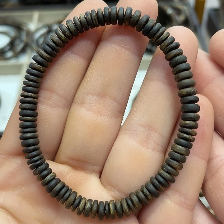 沉香手串奇楠佛珠单圈沉水6毫米花香