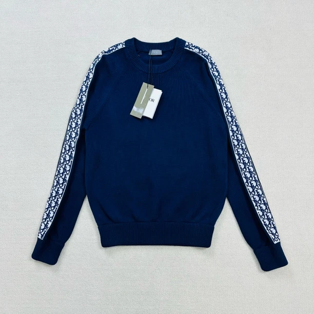 未使用 DIOR/迪奥 侧边织带logo针织毛衣/S码/WL1041