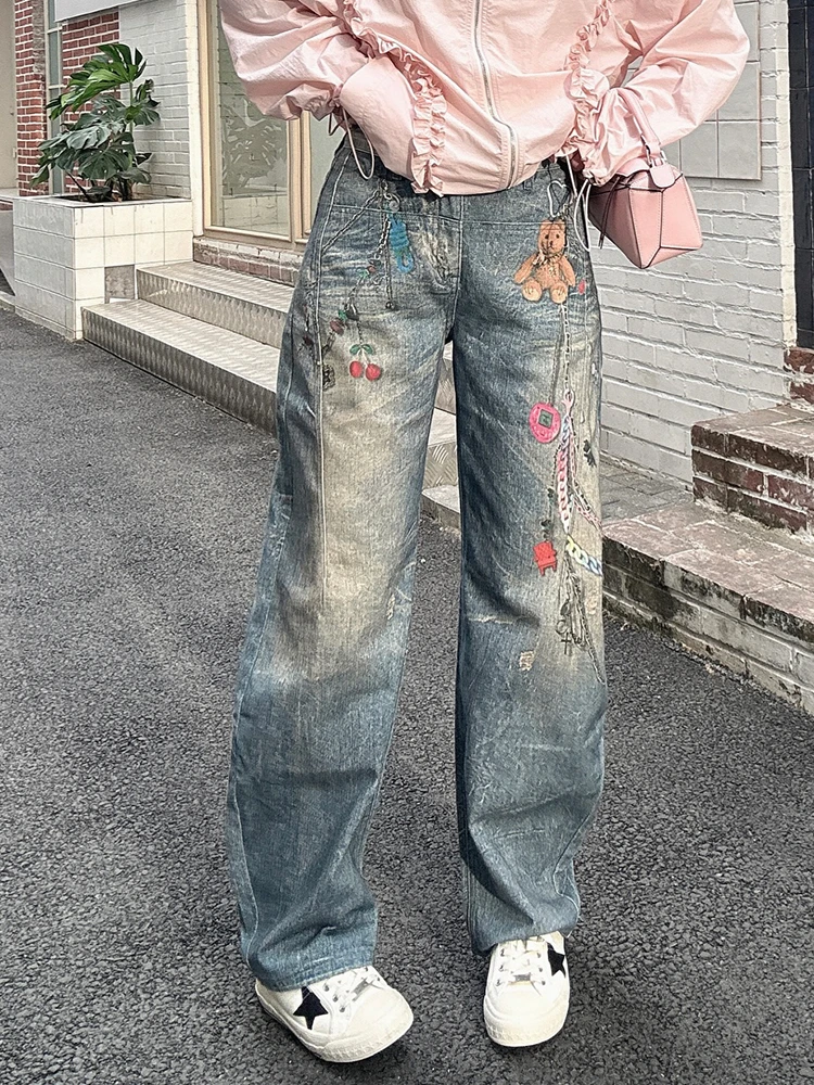 BETTERJOELAY -【AC裤王】百搭时尚甜美休闲直筒牛仔裤JG9518