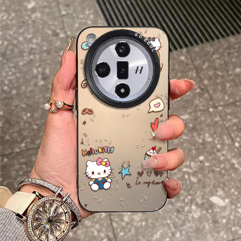 咖啡kt猫适用于OPPOfindx9手机壳x8磨砂彩银X7新款外壳防摔保护套