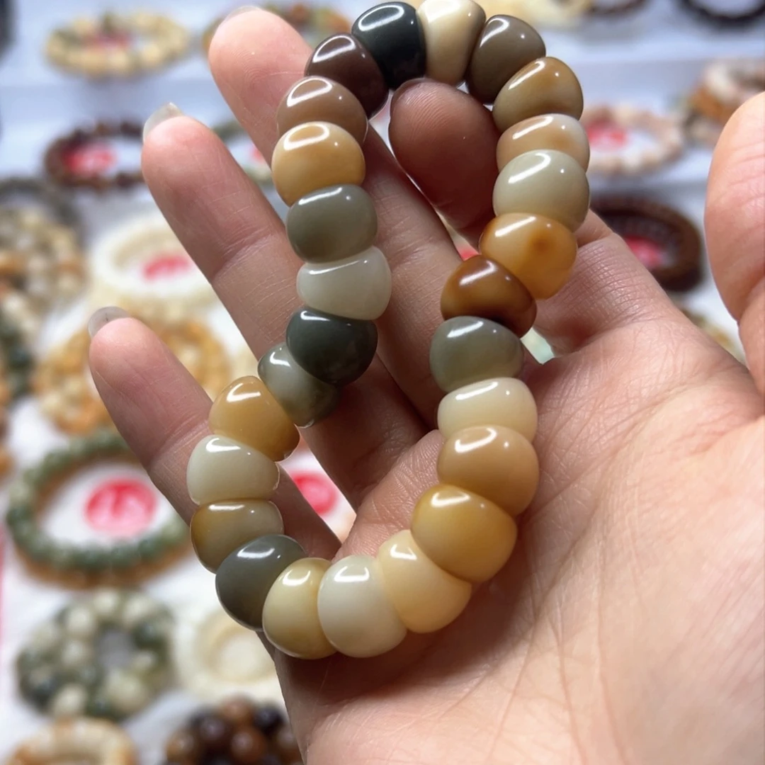 白玉菩提手串额*额孤品