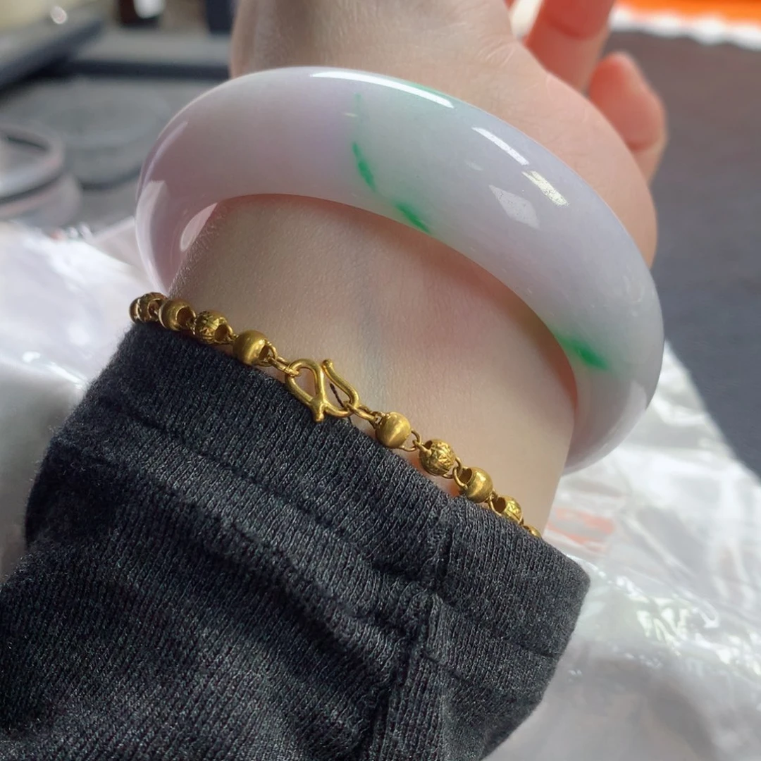 未镶嵌手镯翡翠缅甸天然翡翠手镯57轮胎