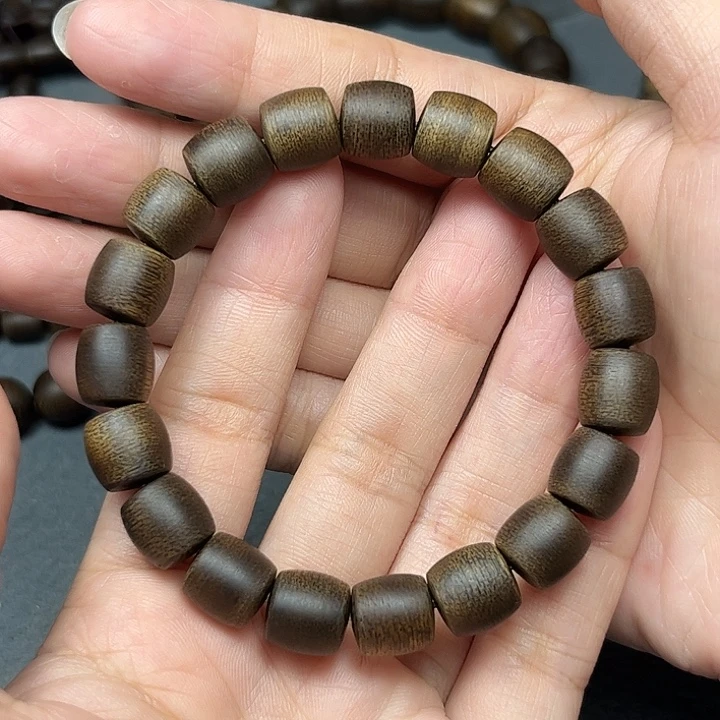 沉香手串白棋玉化1.0