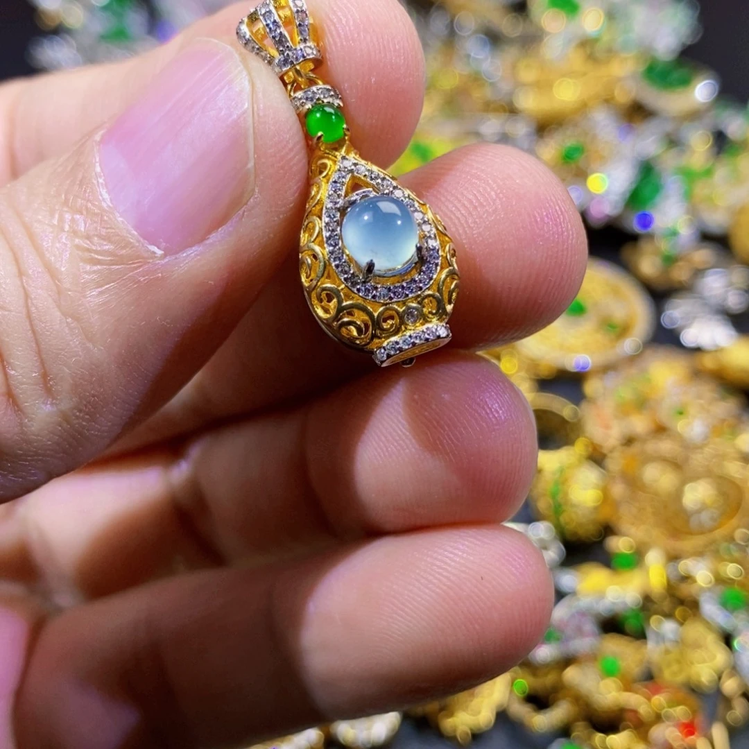 翡翠银S925镶嵌颈饰