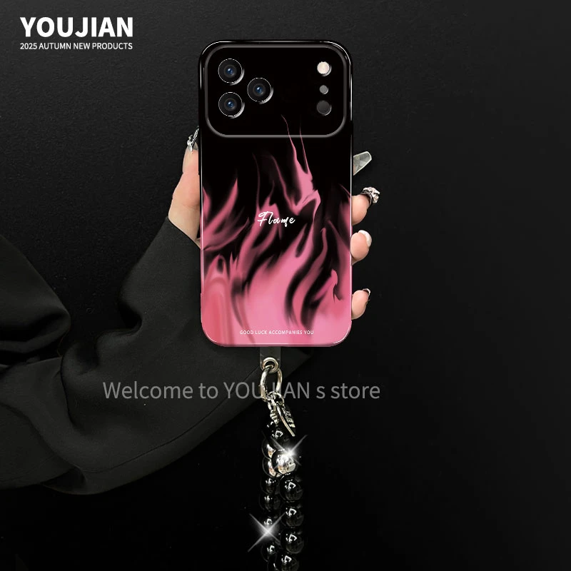 适用【苹果/oppo/华为/vivo/小米】新款小众火焰全包网红手机壳女款