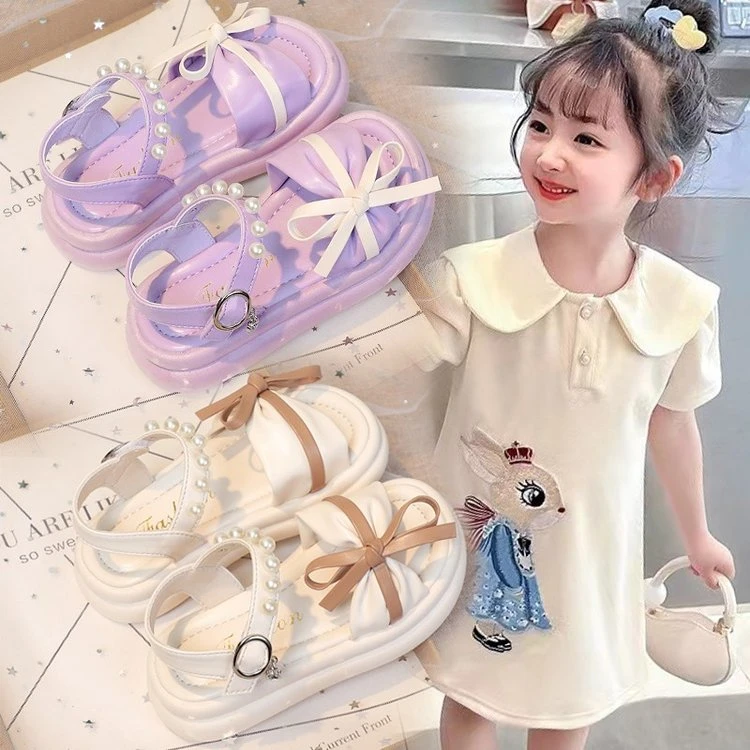 女童凉鞋2025夏季新款软底公主鞋小公主防滑儿童沙滩鞋女百搭鞋子