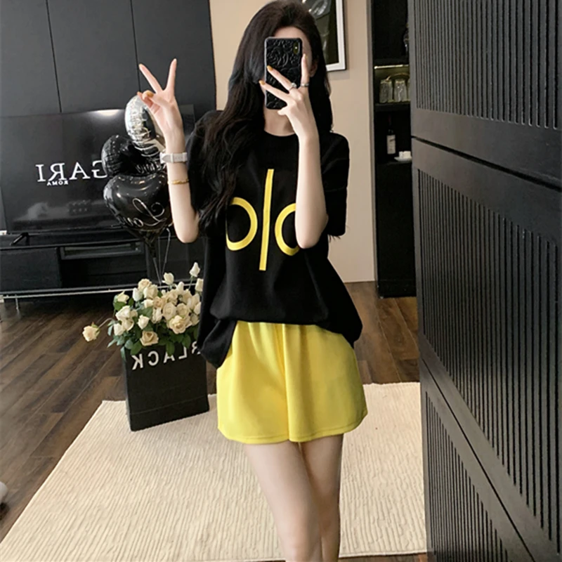 设计感抗起球圆领夏季女士爆款耐磨宽松小个子休闲时尚运动套装