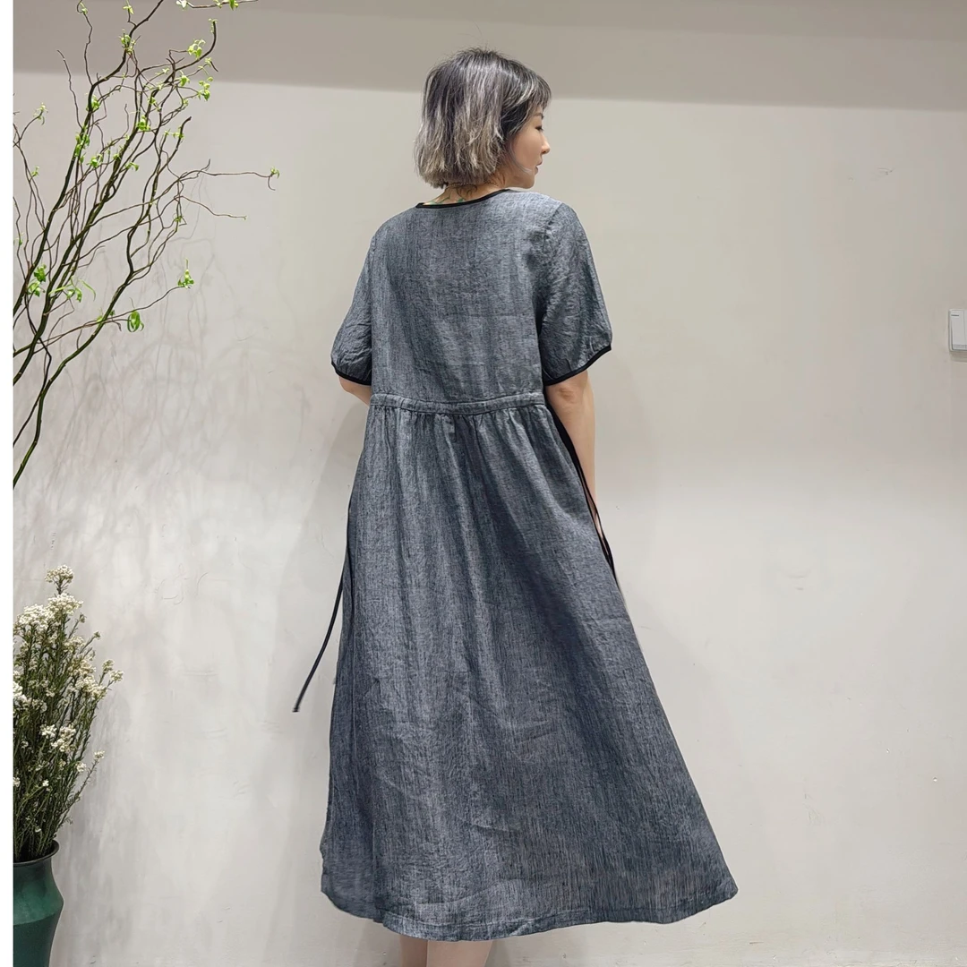 喜悦出品｜海棠｜复古连衣裙中长款气质长裙夏季