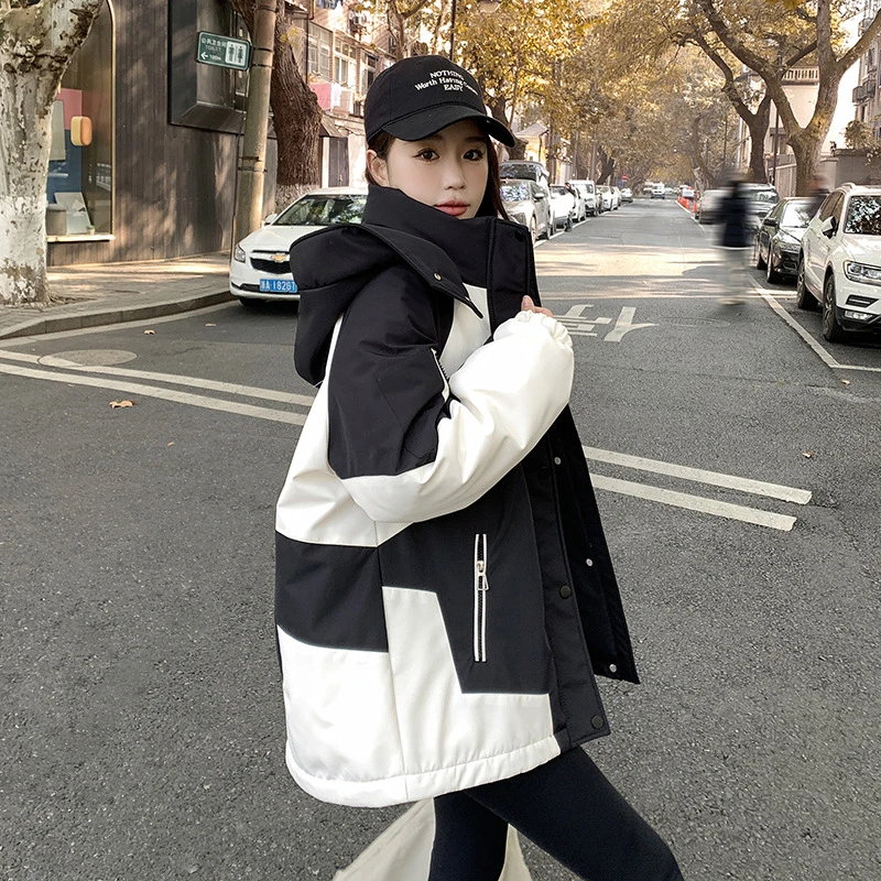 2025年新款工装户外登山服宽松棉衣冬季短款冲锋衣棉服加厚