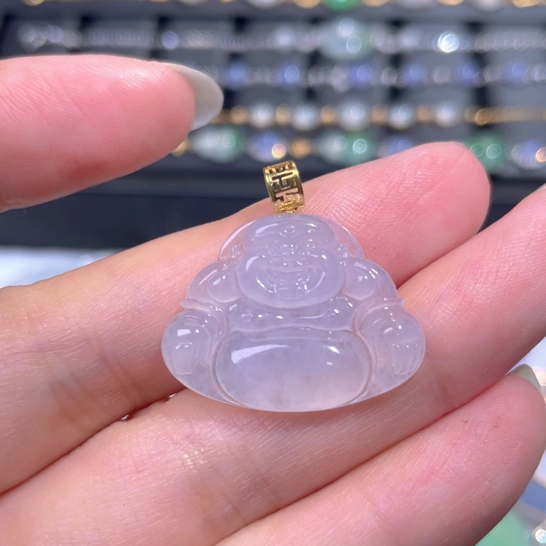 颈饰18K金镶嵌翡翠翡翠