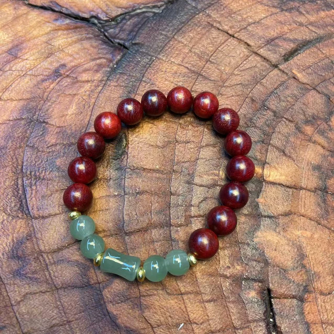 【闪购商品】S0294血檀竹节手把件手串[无礼盒]