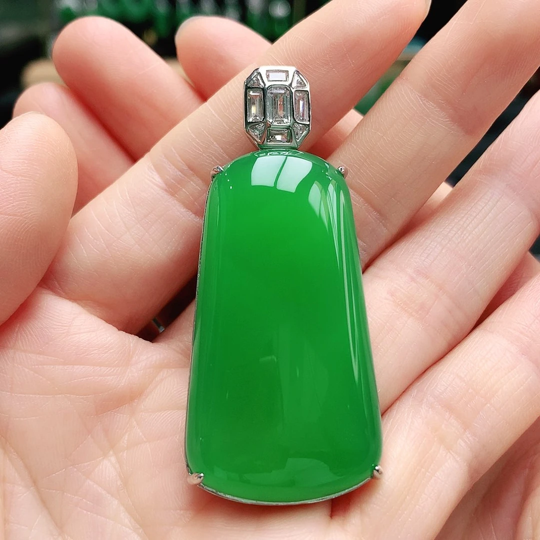 玛瑙/玉髓吊坠银S925镶嵌