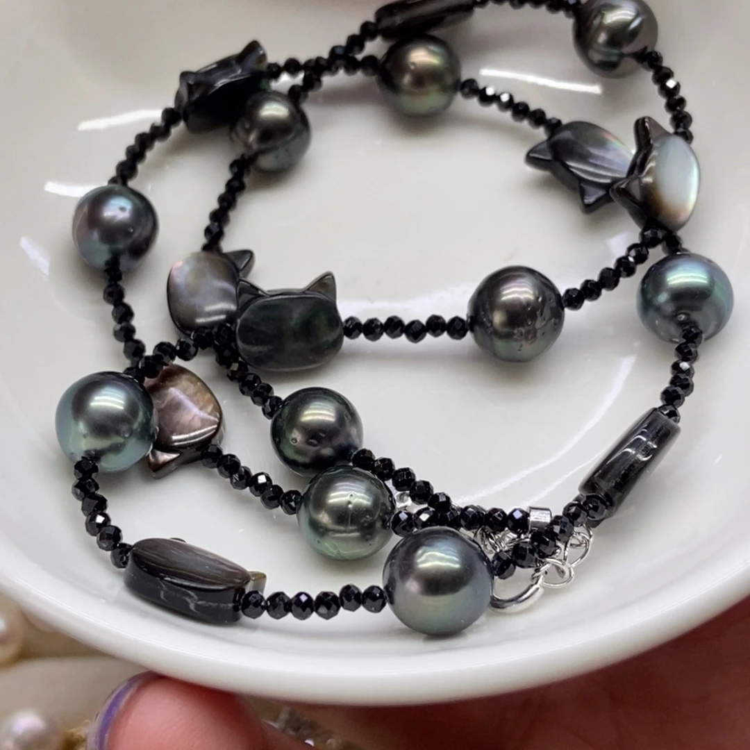 银S925镶嵌海水珍珠项链