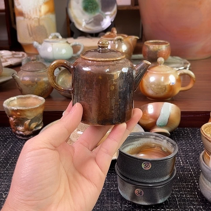 柴烧中白泥龙窑精品小壶