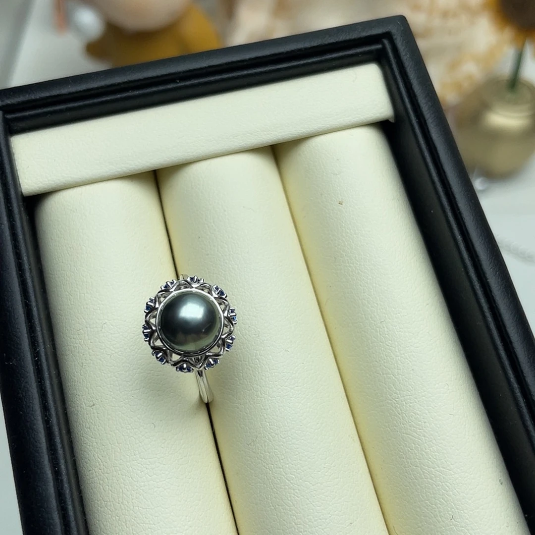 银S925镶嵌海水珍珠戒指