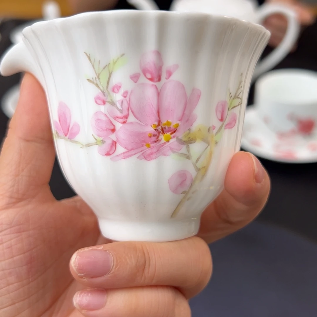 玉泥翠竹红梅公道杯 微瑕