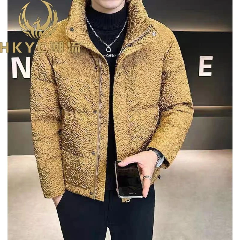 HKYC冬季男士加厚高端立领棉衣外套潮牌时尚帅气韩版百搭轻薄棉服