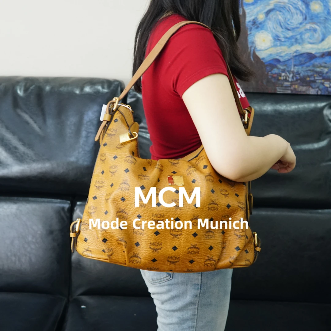 95新 MCM 干邑色单肩包/YW05702218/2218/母亲节礼物