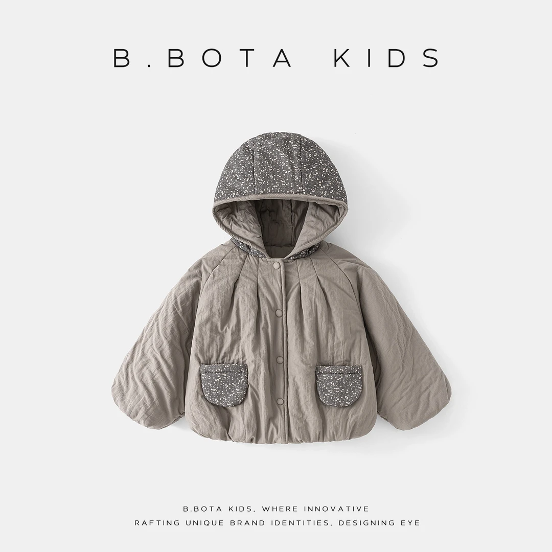 〖姐姐家〗2025冬款儿童碎花口袋加厚带帽外套-26017