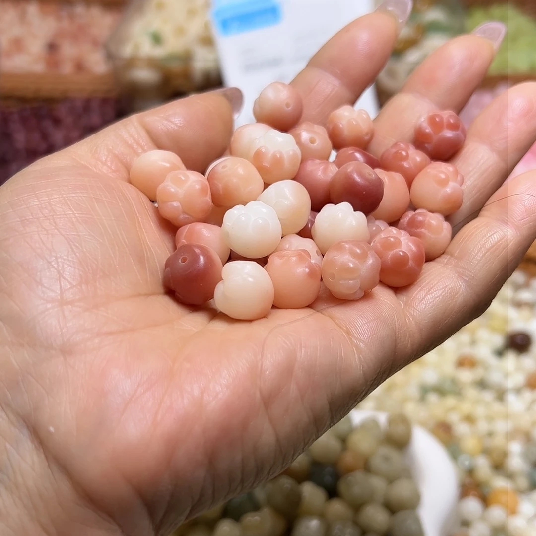 菩提根/象牙果吊坠洋***吖卡12爱心粉猫爪100颗