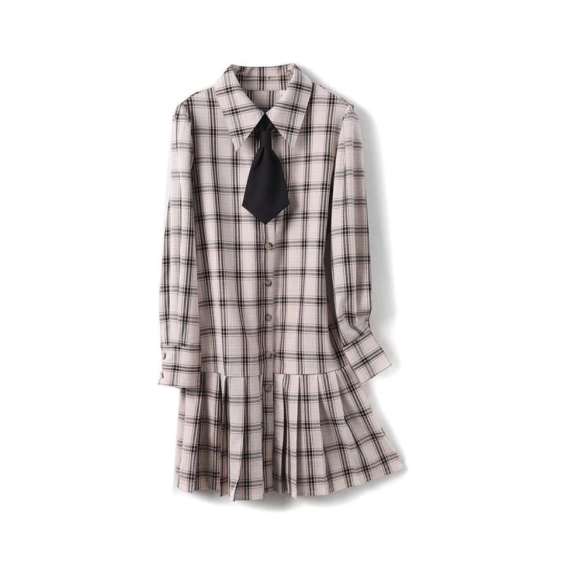 10260【依系列】休闲格子连衣裙2G383107D