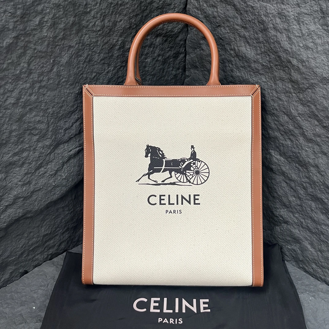 未使用 Celine/思琳 Celine 思琳 帆布拼皮 琴谱 手提单肩包