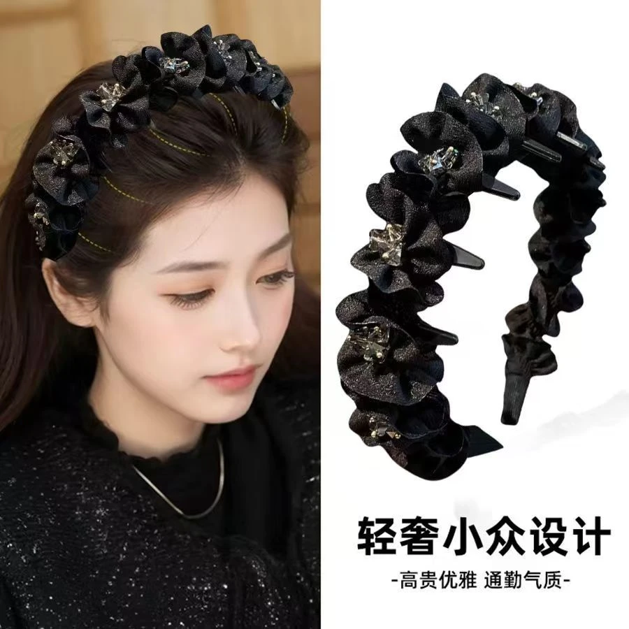 【艾拉公主】木耳边缠绕高颅顶显发量波浪发箍新款气质头箍女发饰